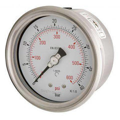 100mm Back Entry All Stainless Steel Pressure Gauge - GNW Instrumentation