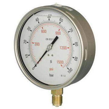 160mm Glycerine Filled Pressure Gauge