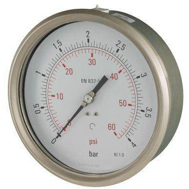 160mm Back Entry Industrial Pressure Gauge - GNW Instrumentation