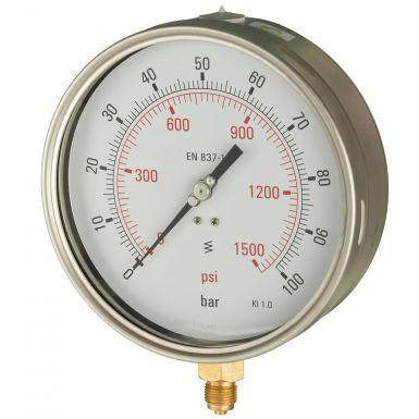 160mm Bottom Entry Industrial Pressure Gauge - GNW Instrumentation