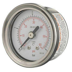 40mm Back Entry Stainless Steel Pressure Gauge - GNW Instrumentation