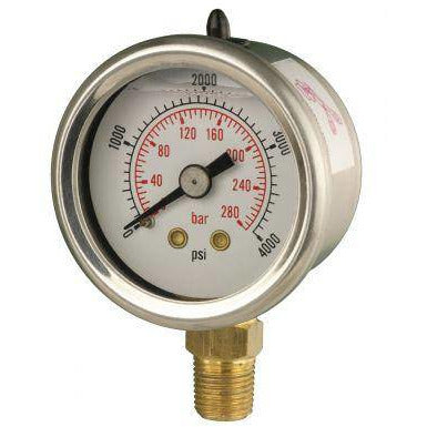 40mm Bottom Entry Glycerine Filled Pressure Gauge - GNW Instrumentation