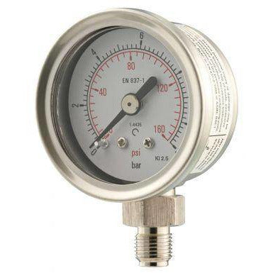 40mm Bottom Entry All Stainless Steel Pressure Gauge - GNW Instrumentation