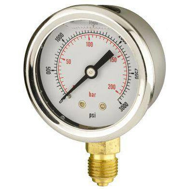 50mm Bottom Entry Glycerine Filled Pressure Gauge - GNW Instrumentation