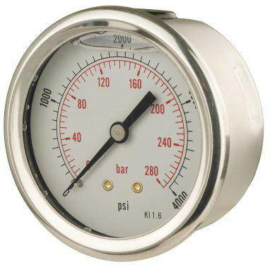63mm Back Entry Glycerine Filled Pressure Gauge - GNW Instrumentation