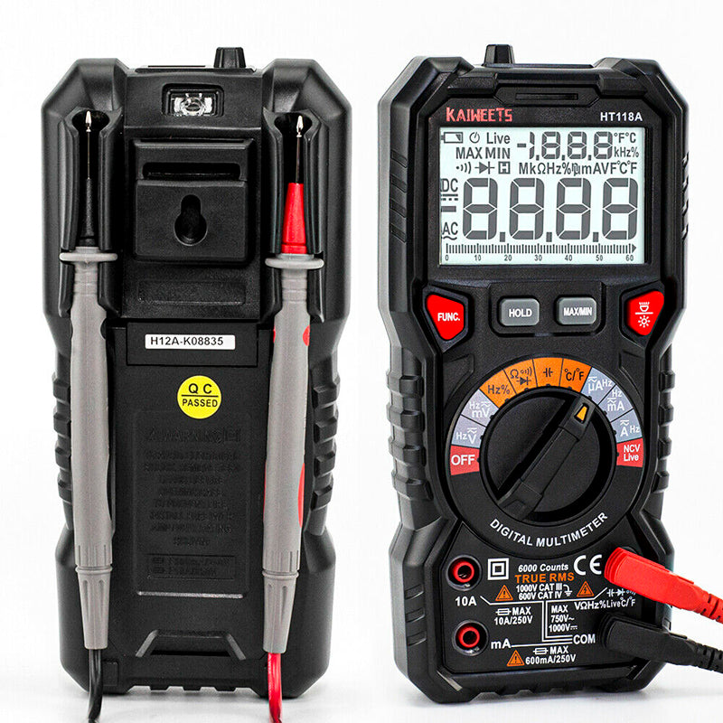 Kaiweets HT118A Digital AC/DC Multimeter - TRMS 6000 Counts - GNW Instrumentation
